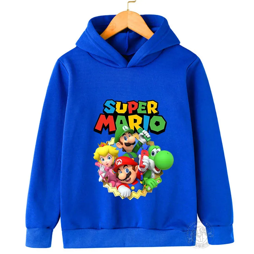 2024 New Game Marios Hoodie Children's Sweatshirt Marios Pullover Fashion Boys and Girls Clothing