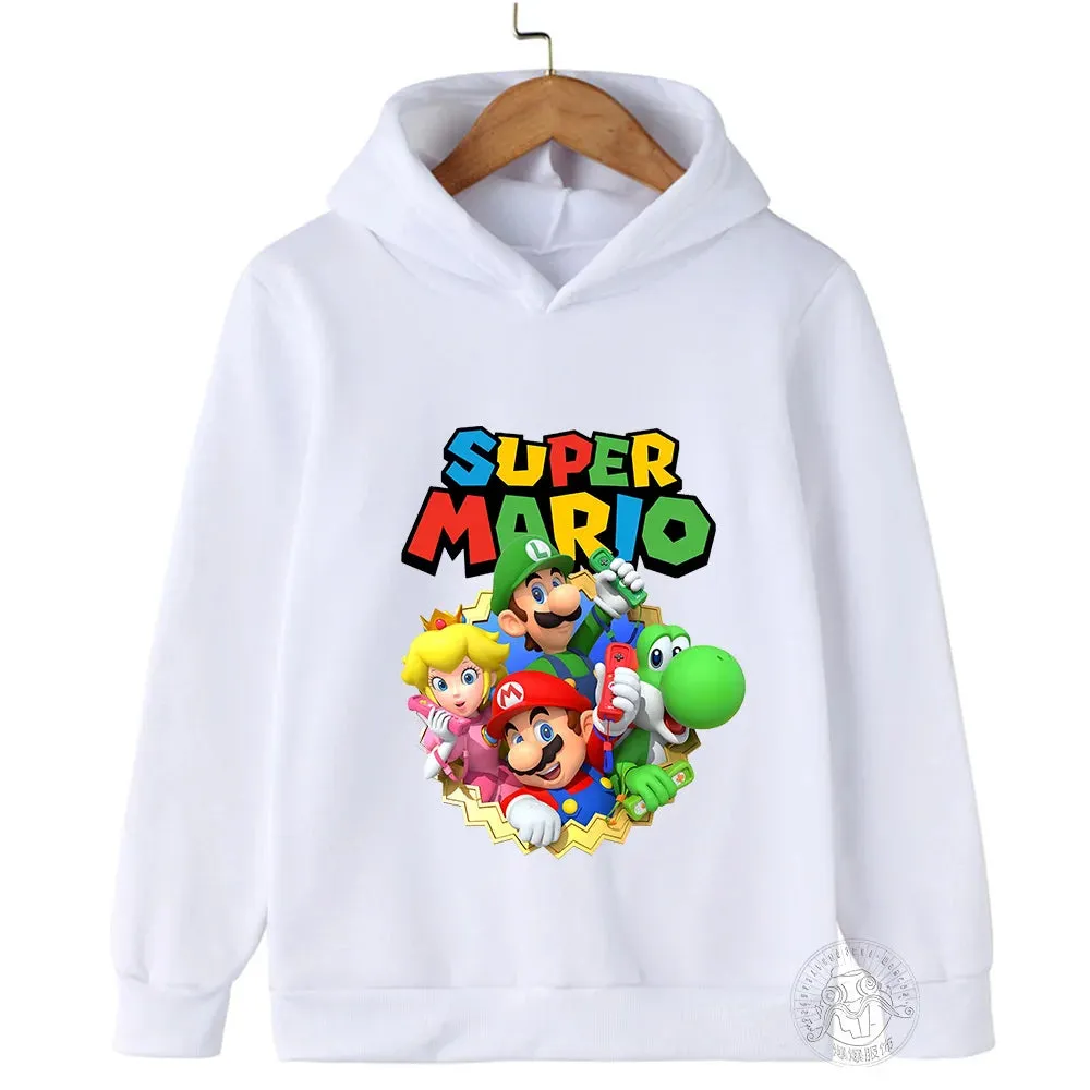 2024 New Game Marios Hoodie Children's Sweatshirt Marios Pullover Fashion Boys and Girls Clothing