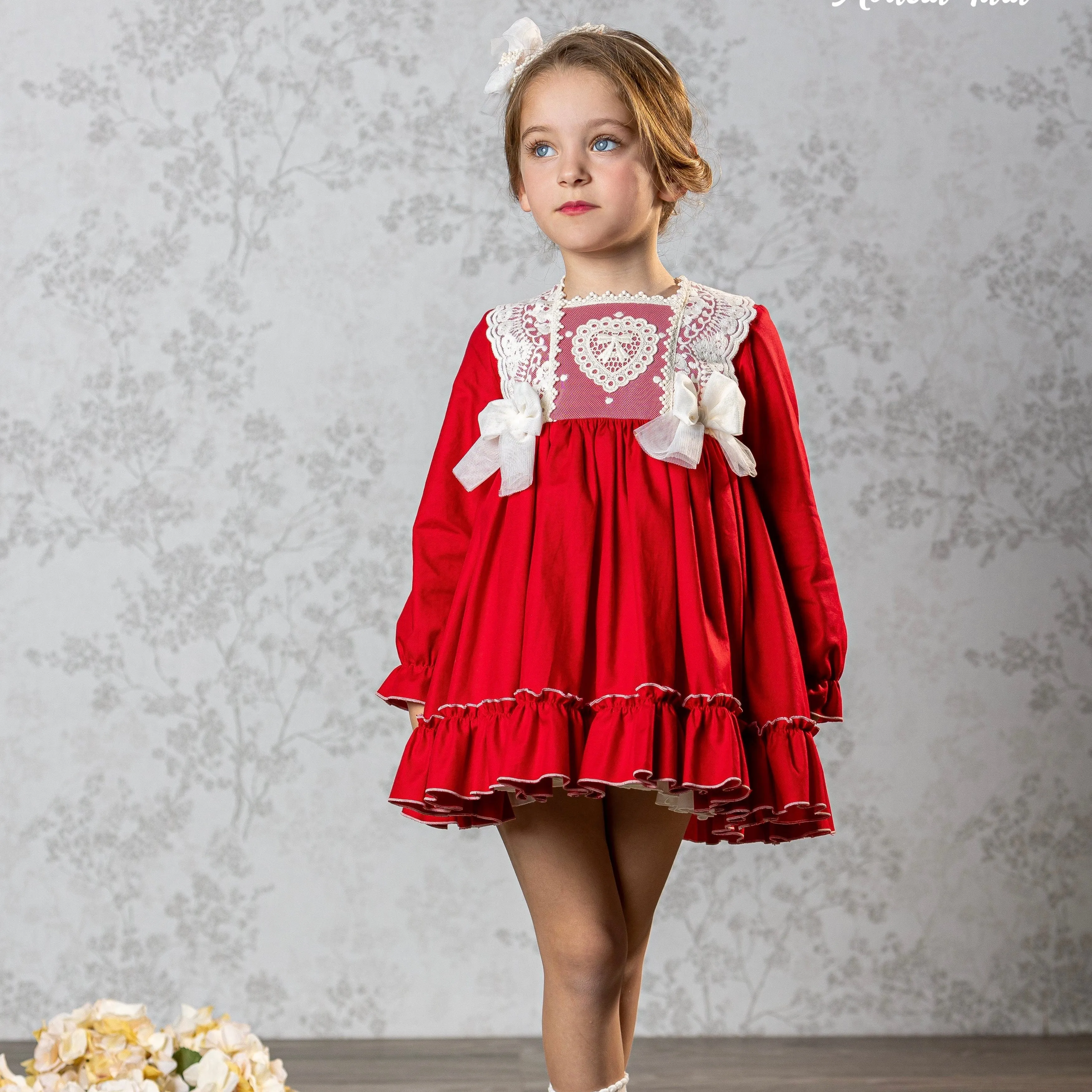 ABUELA TATA - Christmas Puffball Dress - Red