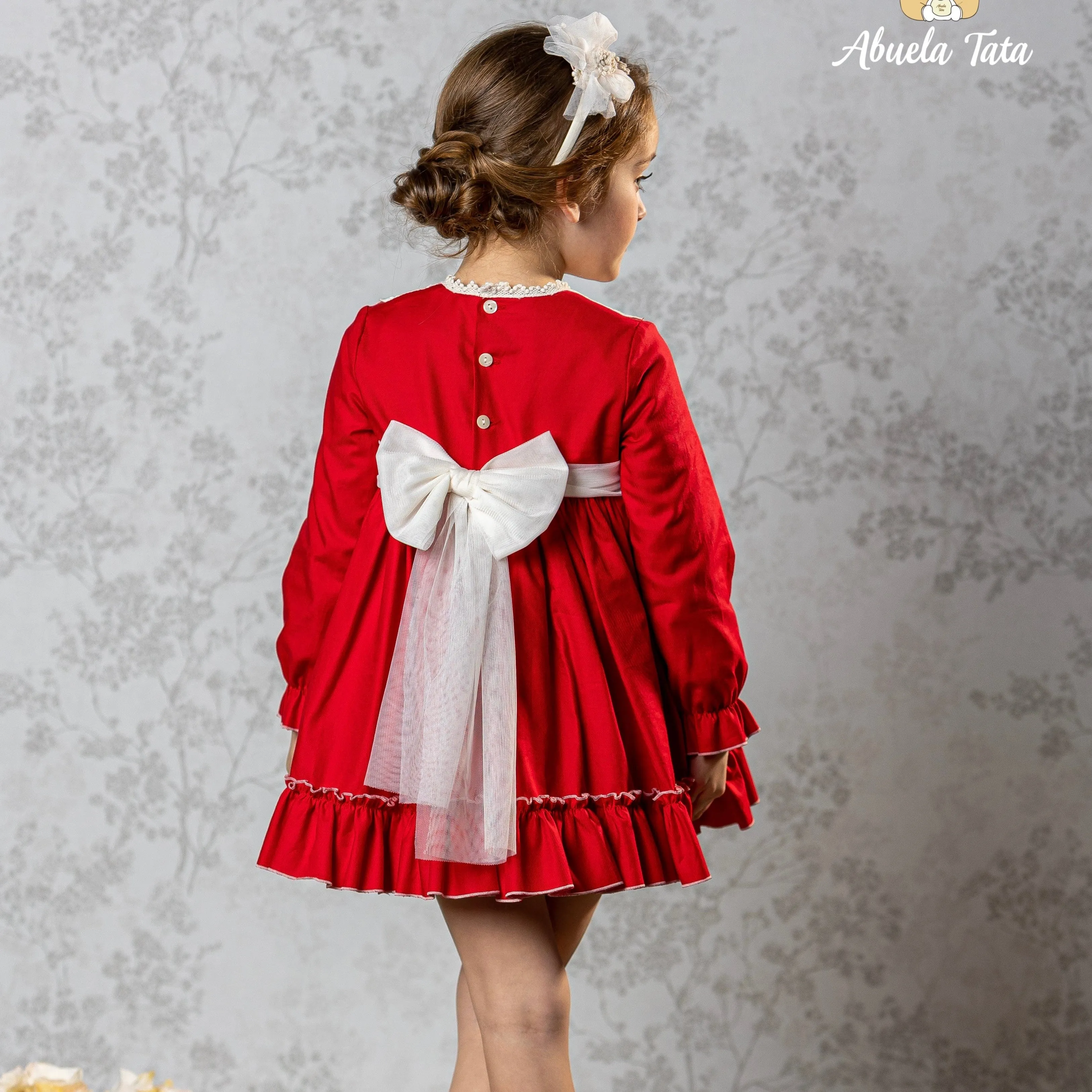 ABUELA TATA - Christmas Puffball Dress - Red