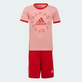 Adidas Essentials Logo Kids-Unisex Lifestyle Suit Pink/Red