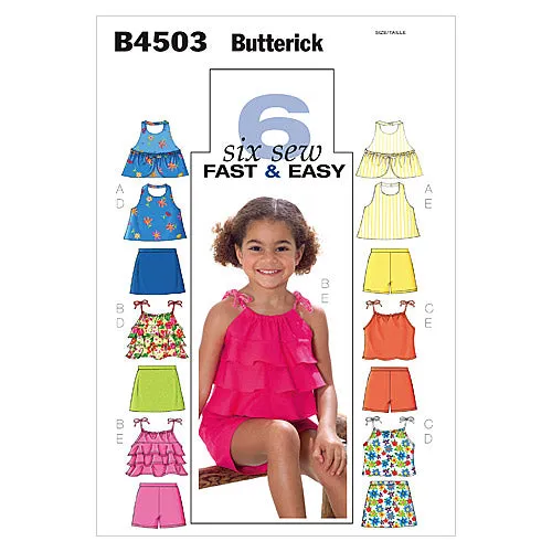 B4503 Children's/Girls' Top, Skort and Shorts