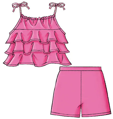 B4503 Children's/Girls' Top, Skort and Shorts