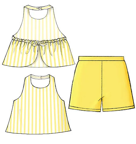 B4503 Children's/Girls' Top, Skort and Shorts