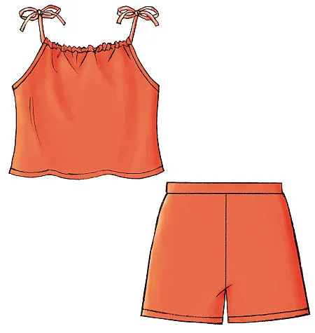 B4503 Children's/Girls' Top, Skort and Shorts