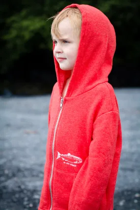 Beach Red AK Wild Salmon Children's Zipped Hoody $49.00