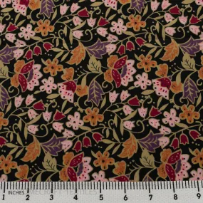 Black Rich Floral Cotton Print