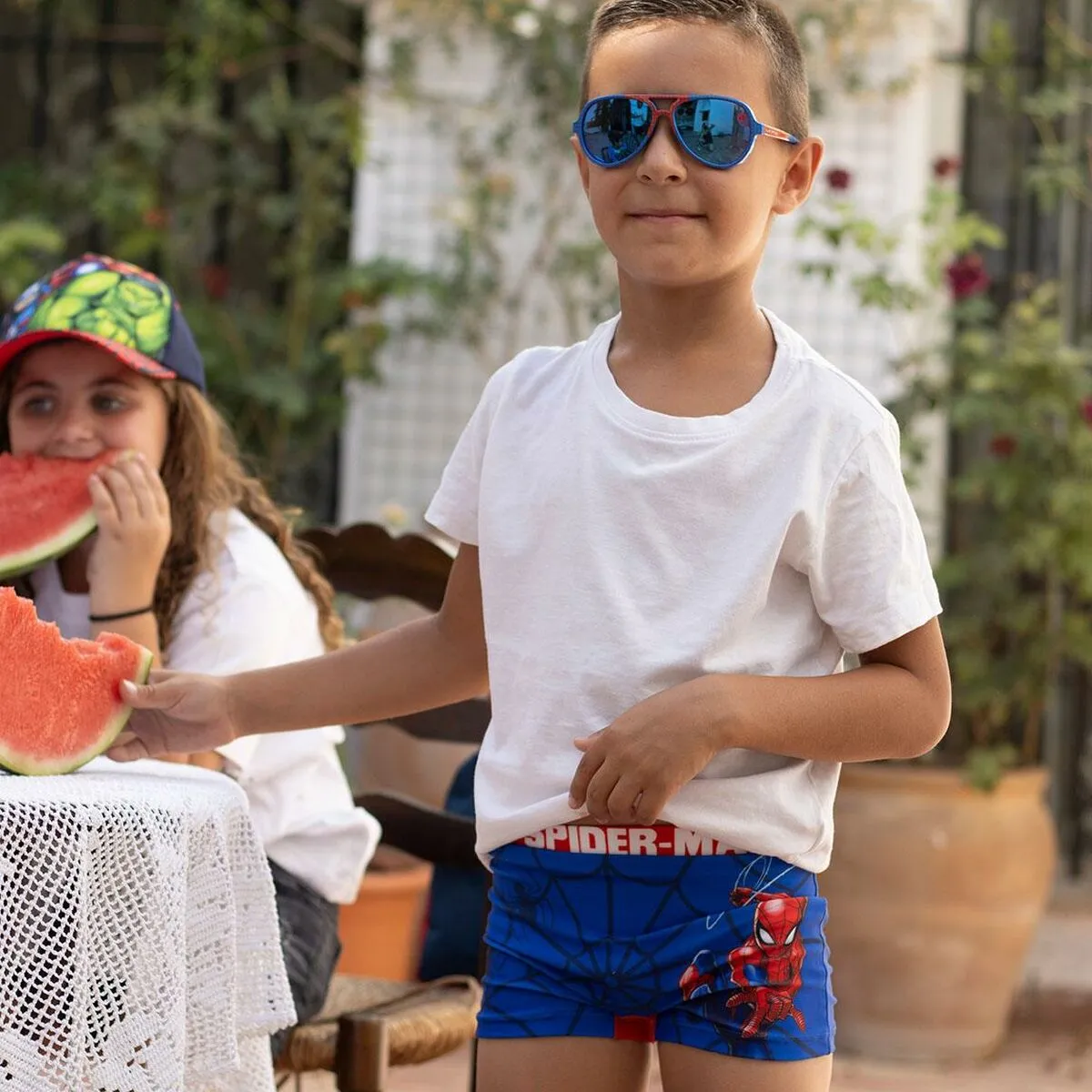 Boys Swim Shorts Spider-Man Red