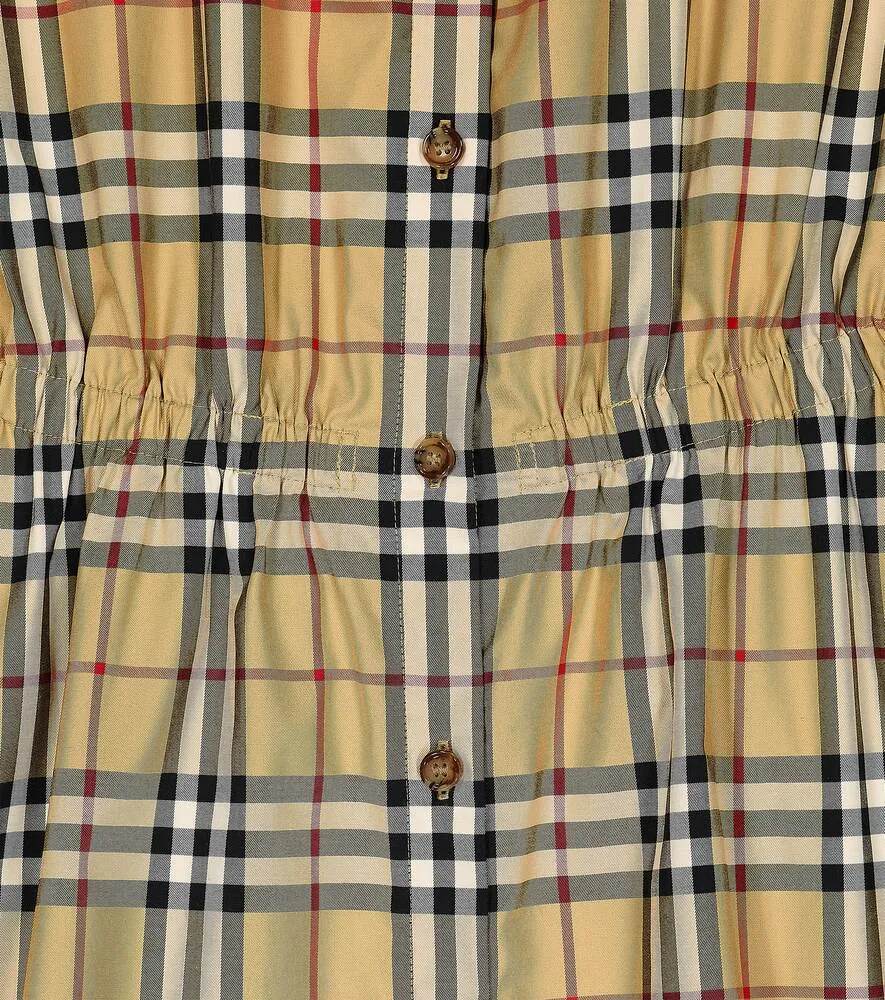 Burberry Check Cotton Blend Dress Multicolor