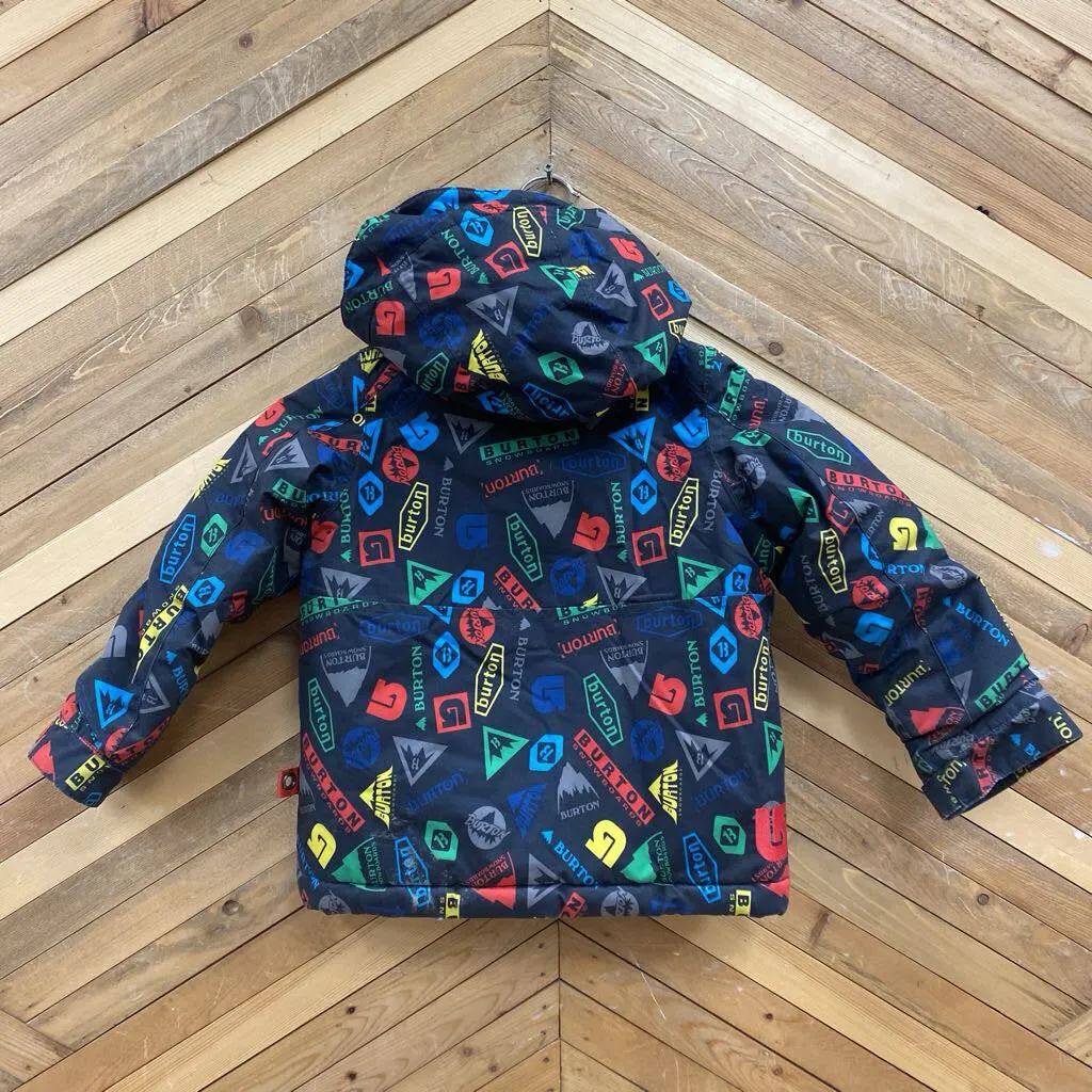 Burton - Kids Patterned Winter Jacket - MSRP $160: Black/Multi-children-3T