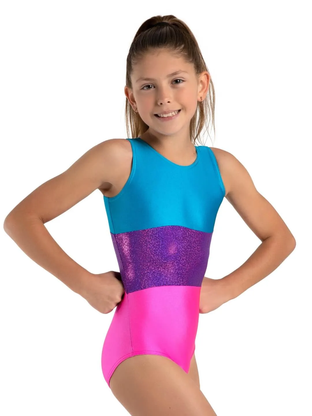 Capezio Level Up 3 Panel Gymnastics Leotard Girls 12027C