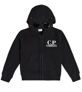 CCotton Jersey Goggle Hoodie. COMPANY KIDS, black