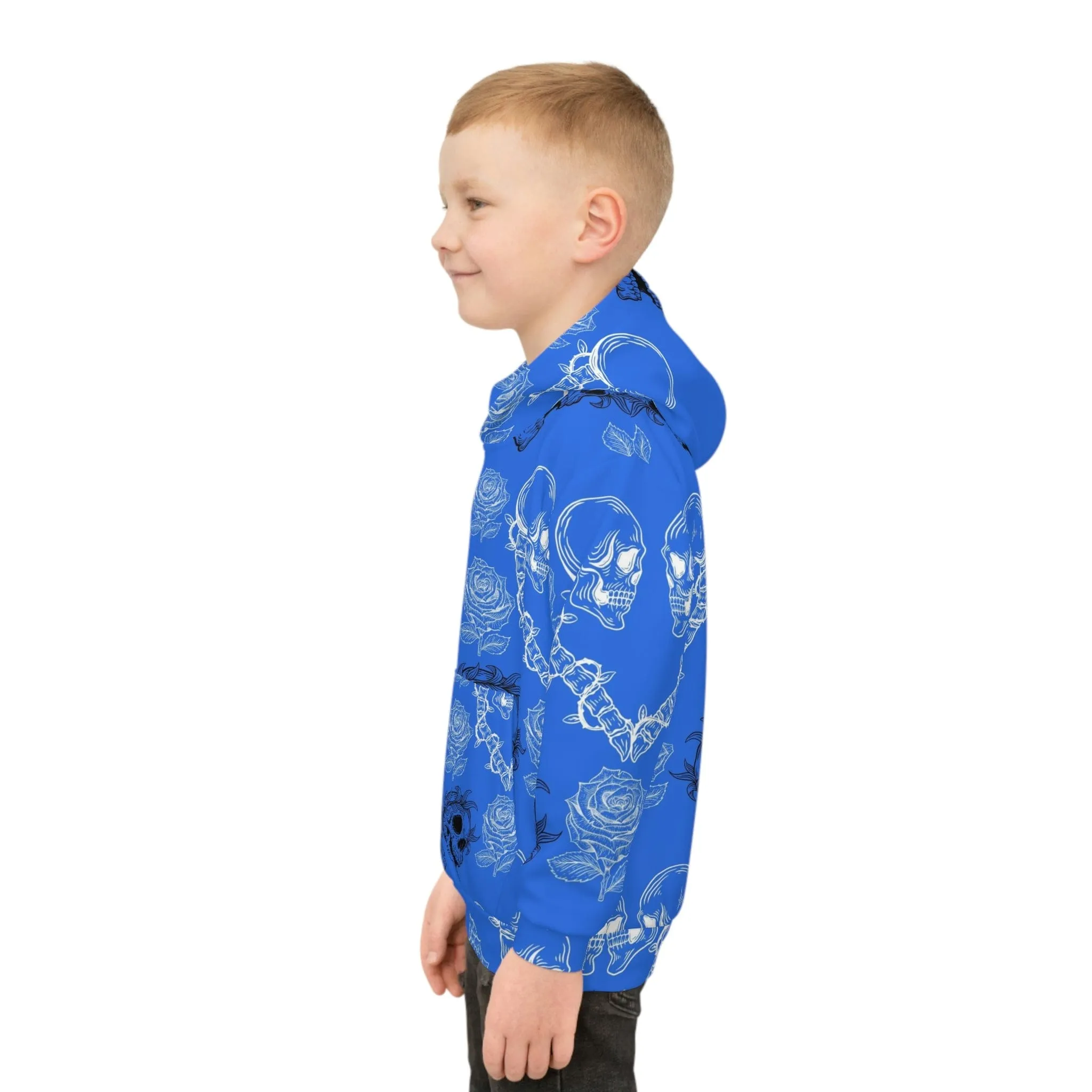 Children's Blue Skulls Front Pocket Hoodie