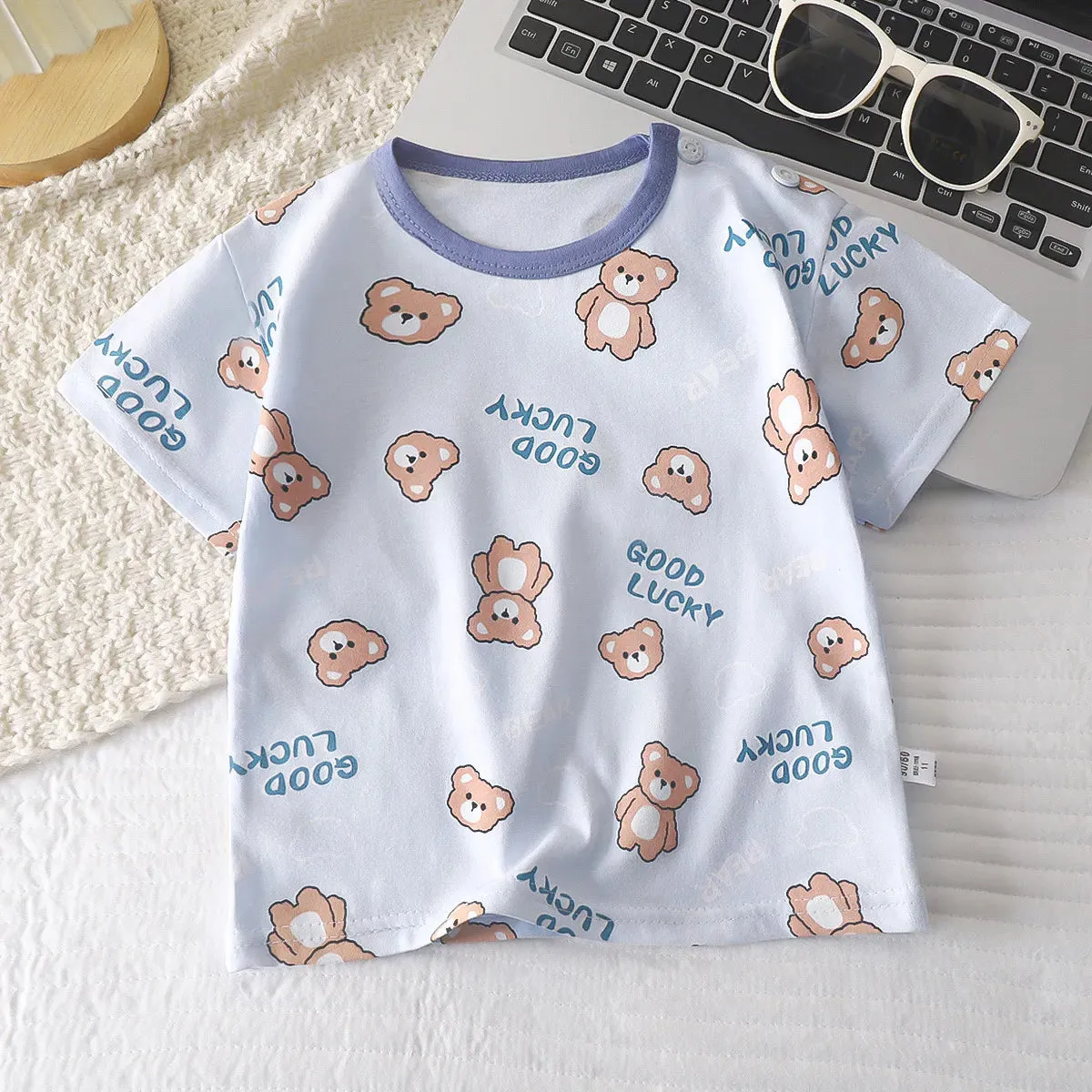 Children's Cartoon Cotton Short Sleeved T-shirt