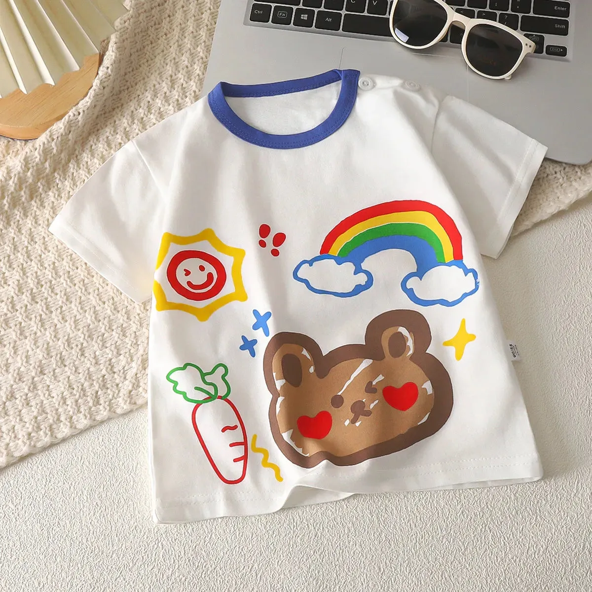 Children's Cartoon Cotton Short Sleeved T-shirt