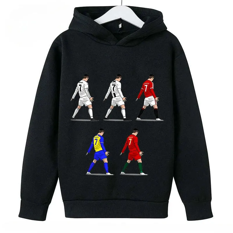 Children's Clothing Casual Children's Hoodie Spring and Autumn Sports Sweatshirt for Boys and Girls Ronaldo Printed Bluey