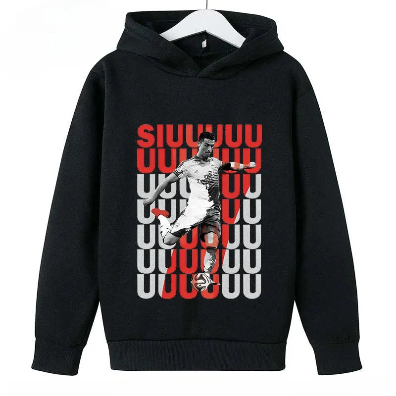 Children's Clothing Casual Children's Hoodie Spring and Autumn Sports Sweatshirt for Boys and Girls Ronaldo Printed Bluey