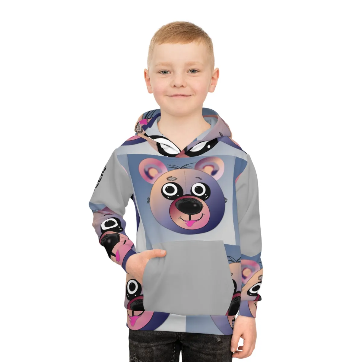 Children's Hoodie CHEEKY TEDDY ON GREY