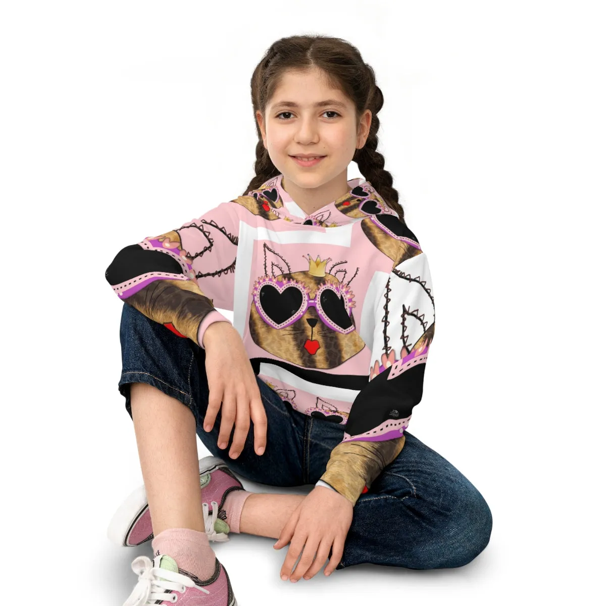 Children's Hoodie PRINCESS CAT AND RIBBONS