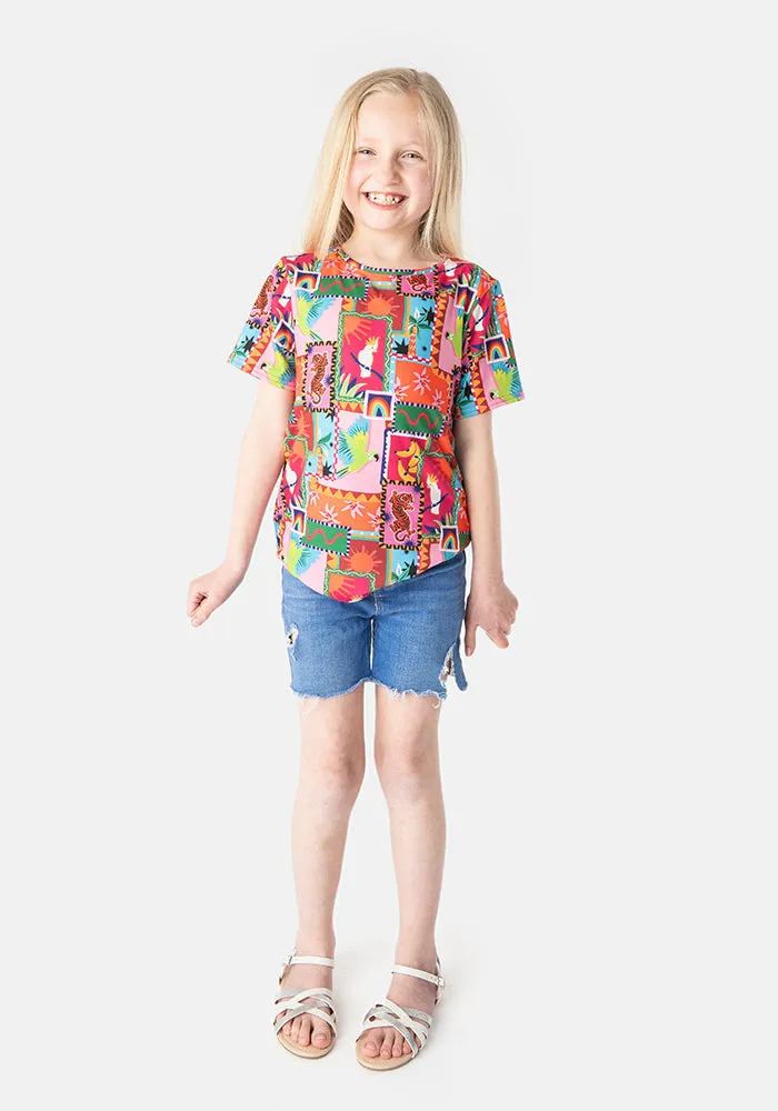 Children's Jungle Patchwork Print T-Shirt (Lani)