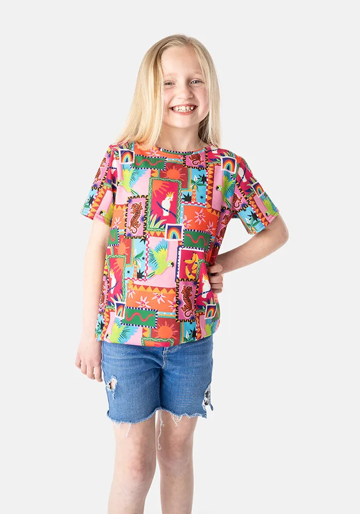 Children's Jungle Patchwork Print T-Shirt (Lani)