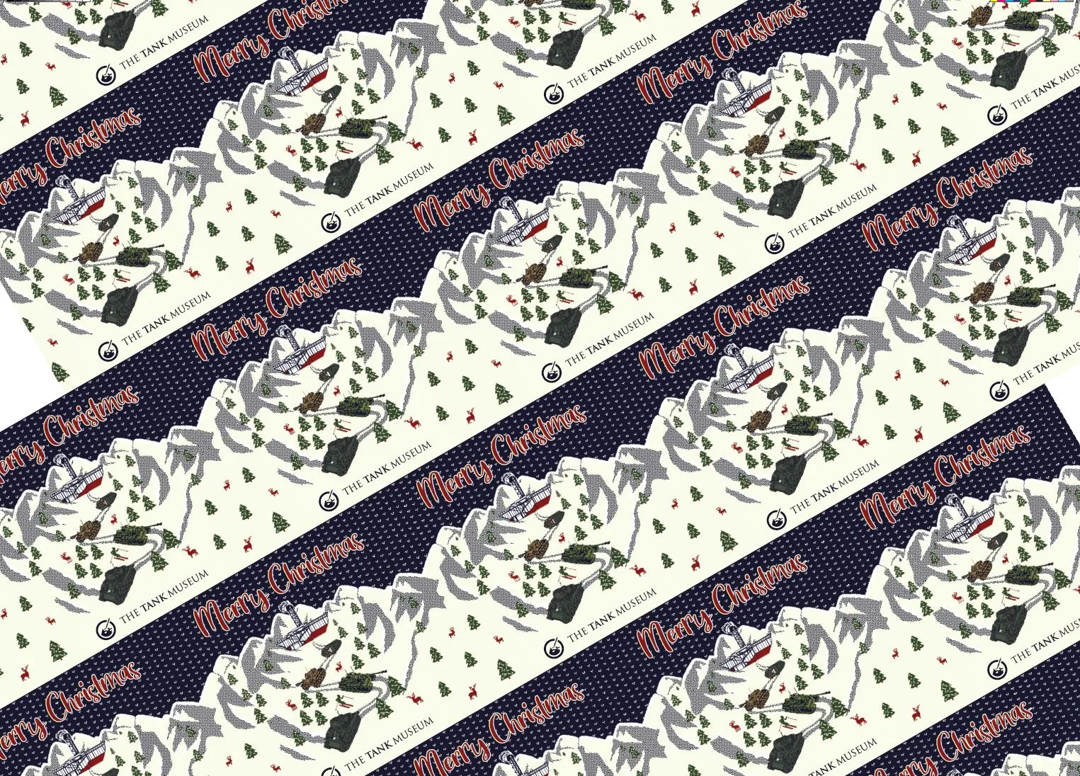 Christmas Tank Museum Wrapping Paper - Two sheet pack