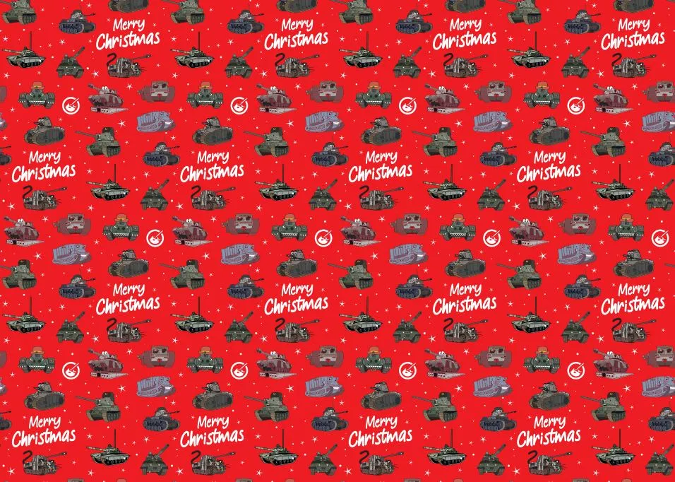 Christmas Tank Museum Wrapping Paper - Two sheet pack