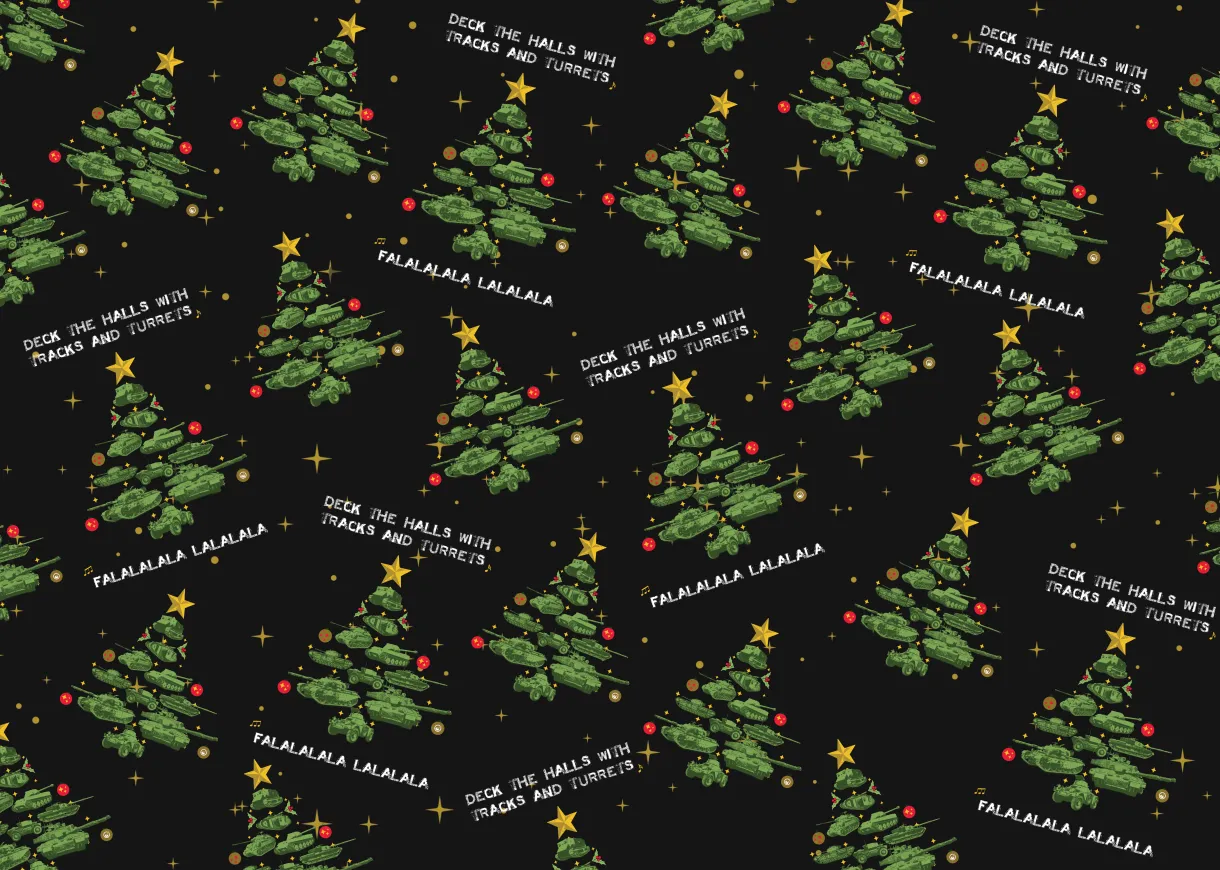 Christmas Tank Museum Wrapping Paper - Two sheet pack