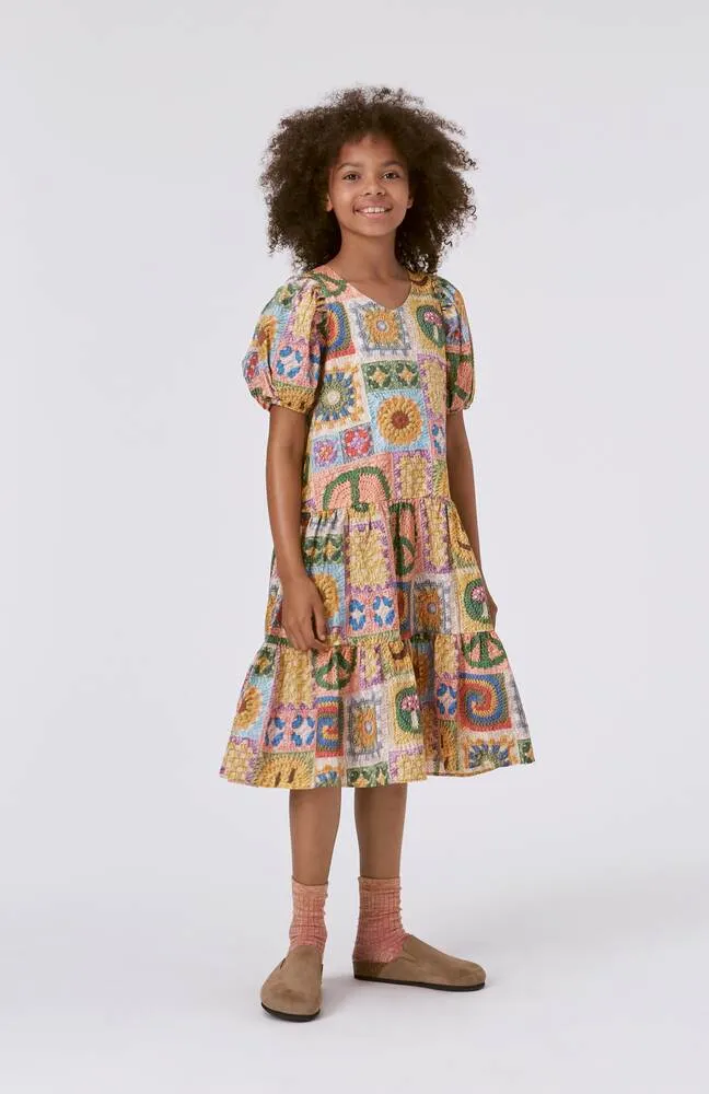 Cotton dress with Molo print, multicolor