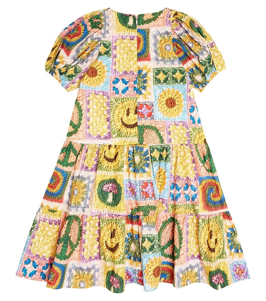 Cotton dress with Molo print, multicolor