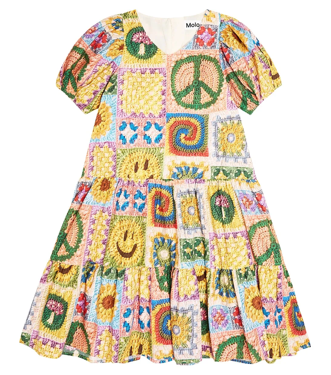 Cotton dress with Molo print, multicolor