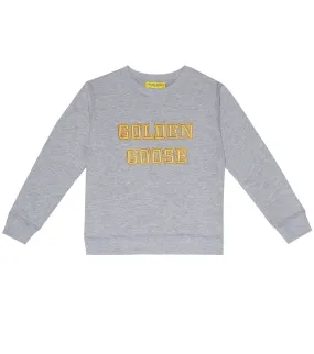 Cotton jersey sweatshirt with Golden Goose logo, gray