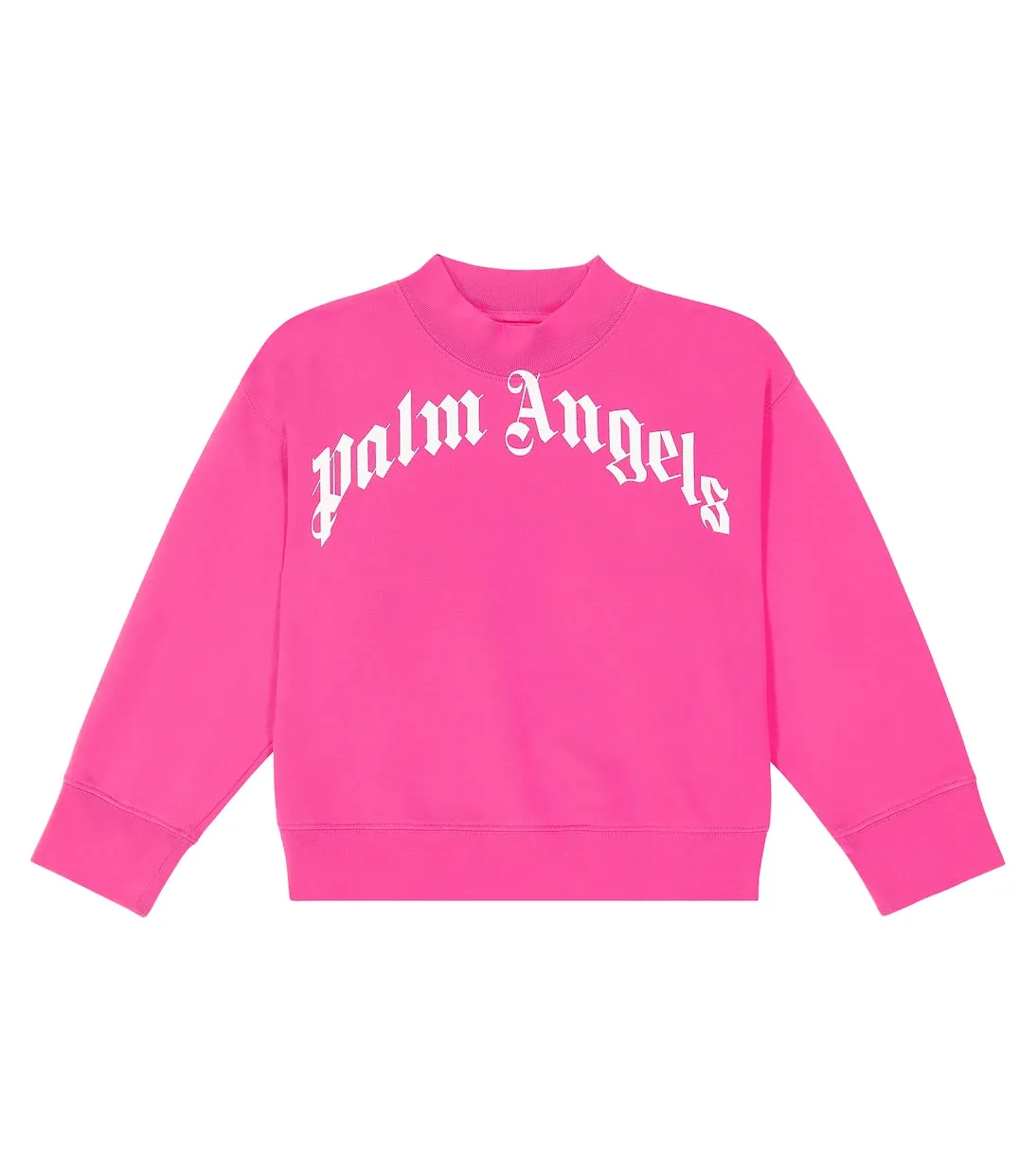 Cotton jersey sweatshirt with Palm Angels Kids logo, pink