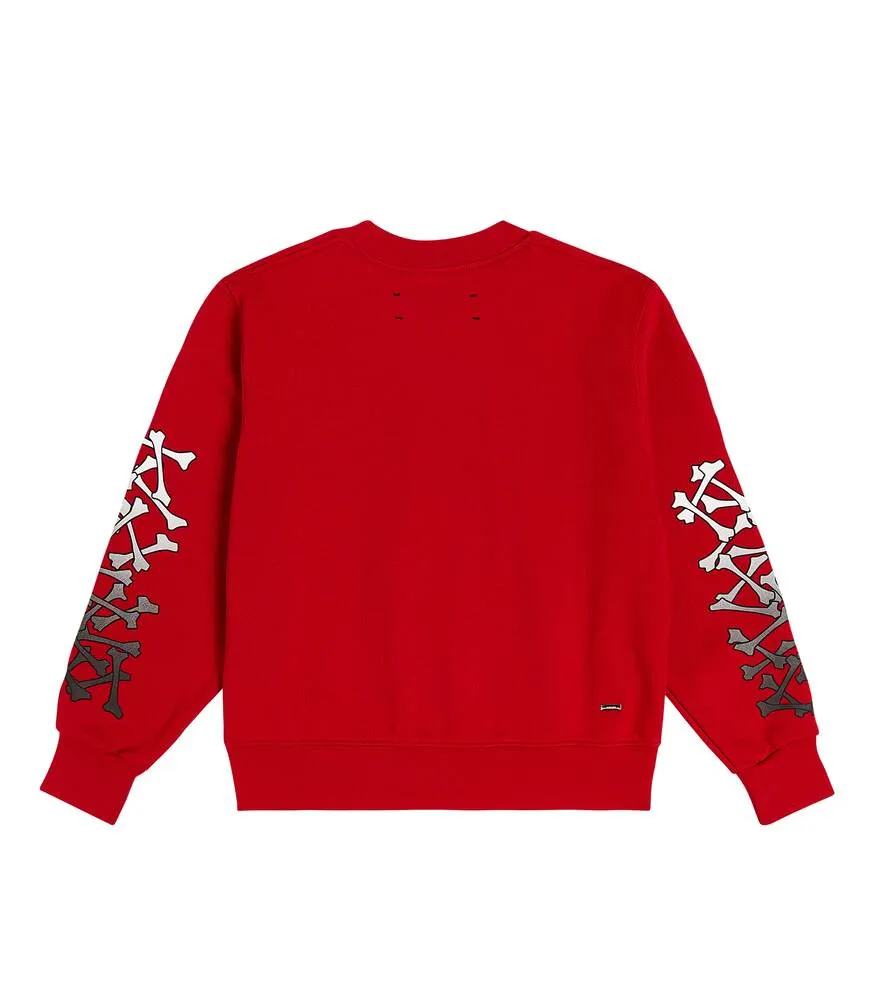 Cotton sweatshirt with Amiri print, red