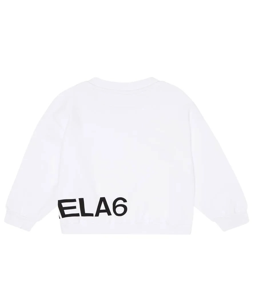 Cotton sweatshirt with MM6 Maison Margiela logo, white