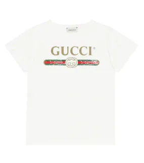 Cotton T-shirt with Gucci logo, white