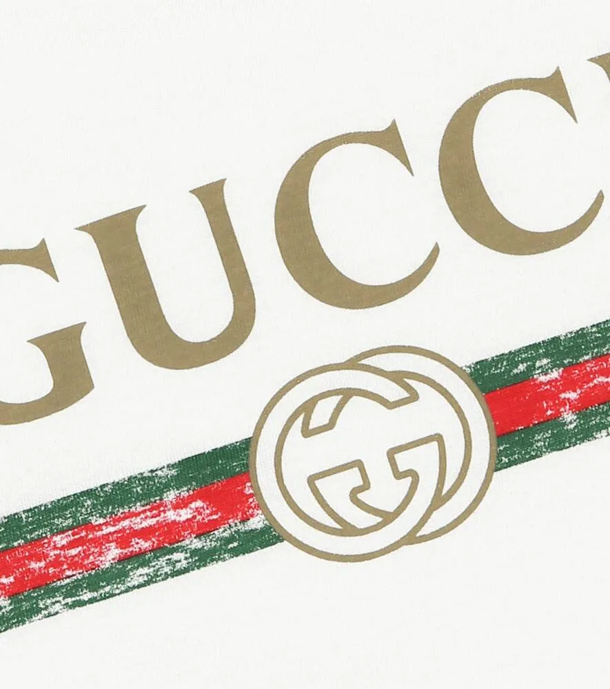 Cotton T-shirt with Gucci logo, white