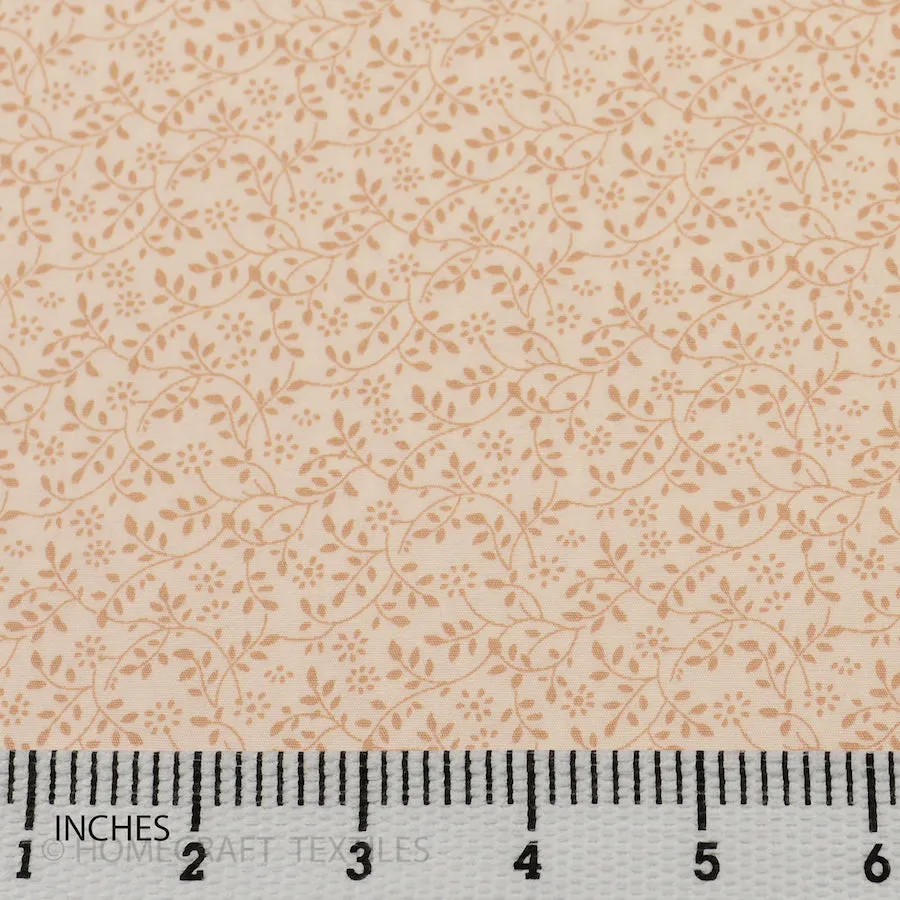 Cream & Tan Vine Flutter Cotton Print