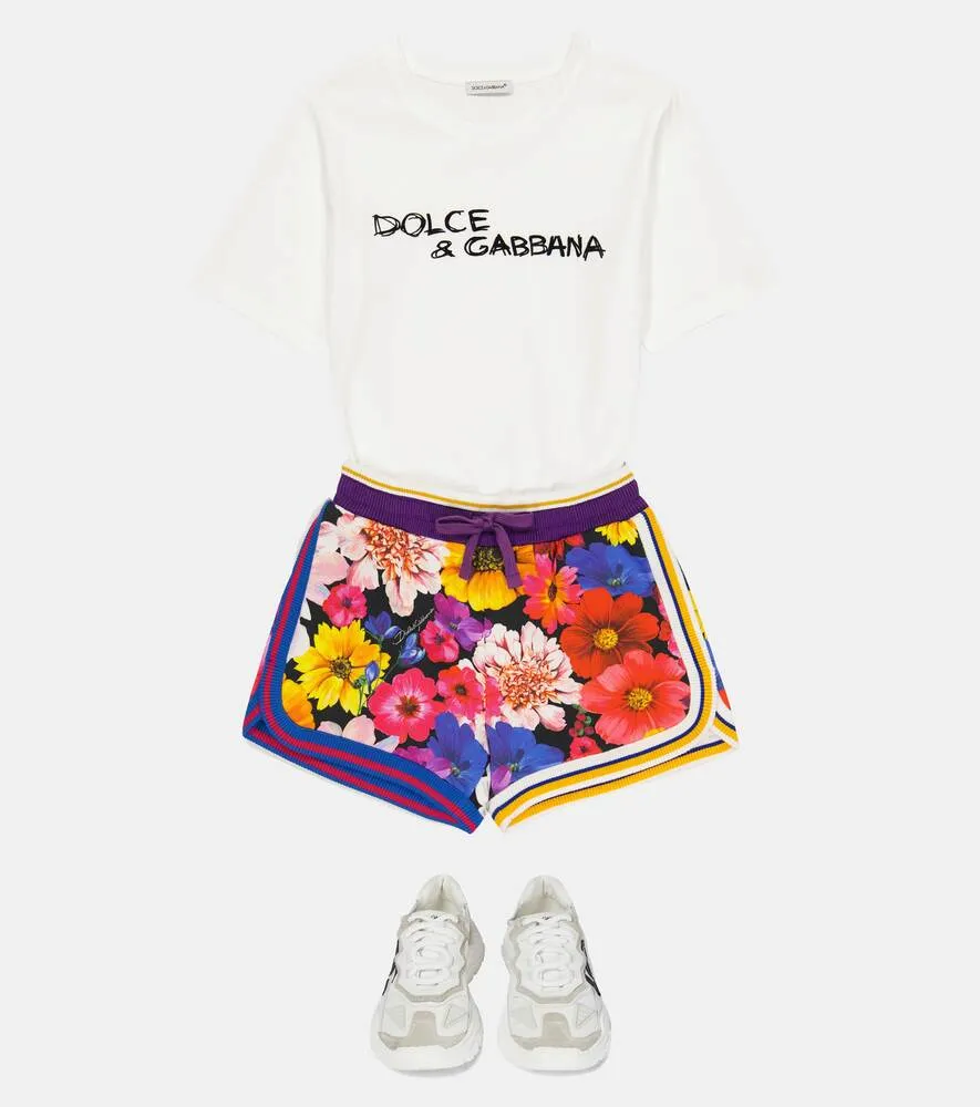 Dolce&Gabbana Floral Print Cotton Shorts, Multicolor