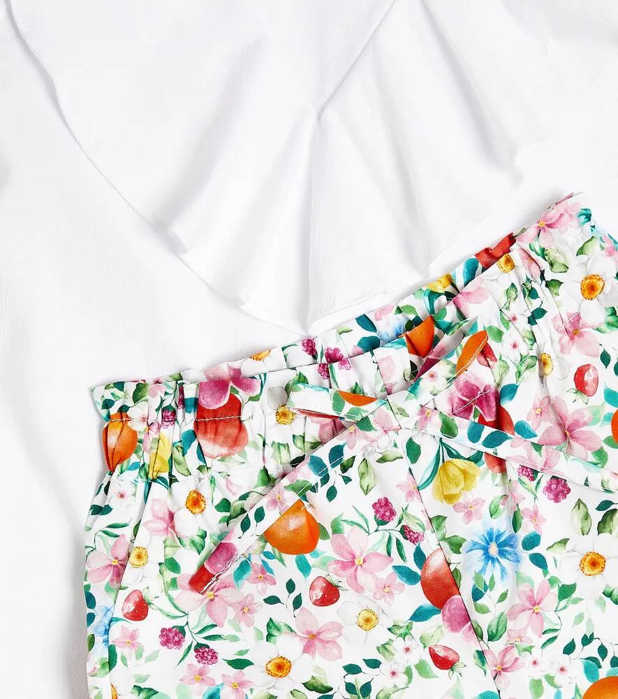 Frida top and Adriana La Coqueta shorts, multicolored