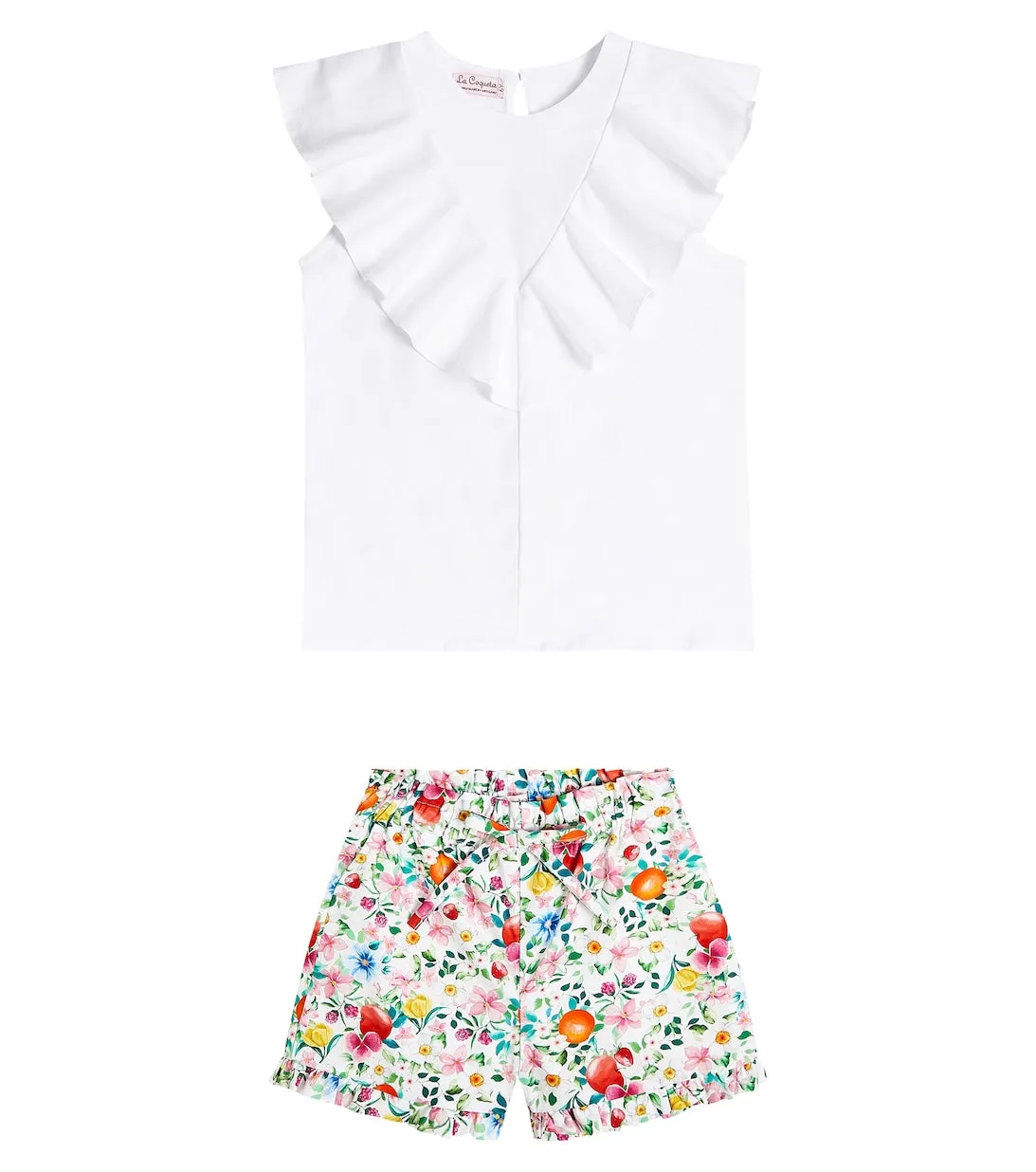 Frida top and Adriana La Coqueta shorts, multicolored