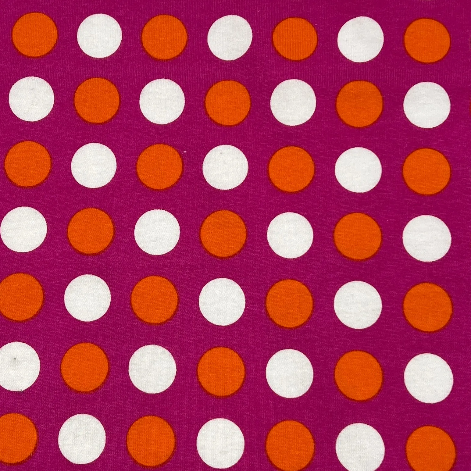 Fushia, Orange & White Dots | Printed Cotton/Spandex Jersey | SKU 7686A #U112