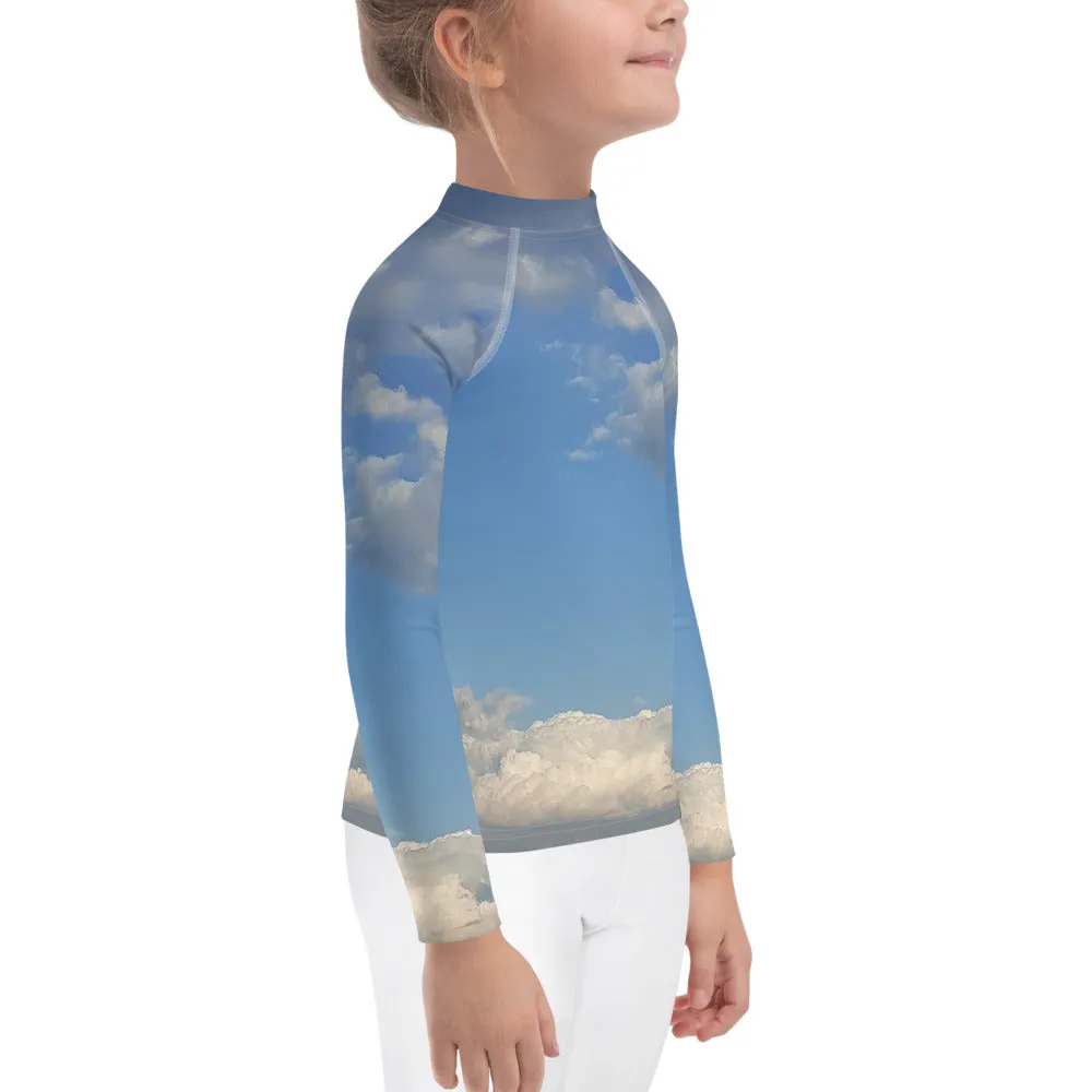 GG - Children's Long Sleeve T-Shirt with Rash Guard - Clouds & Blue Sky