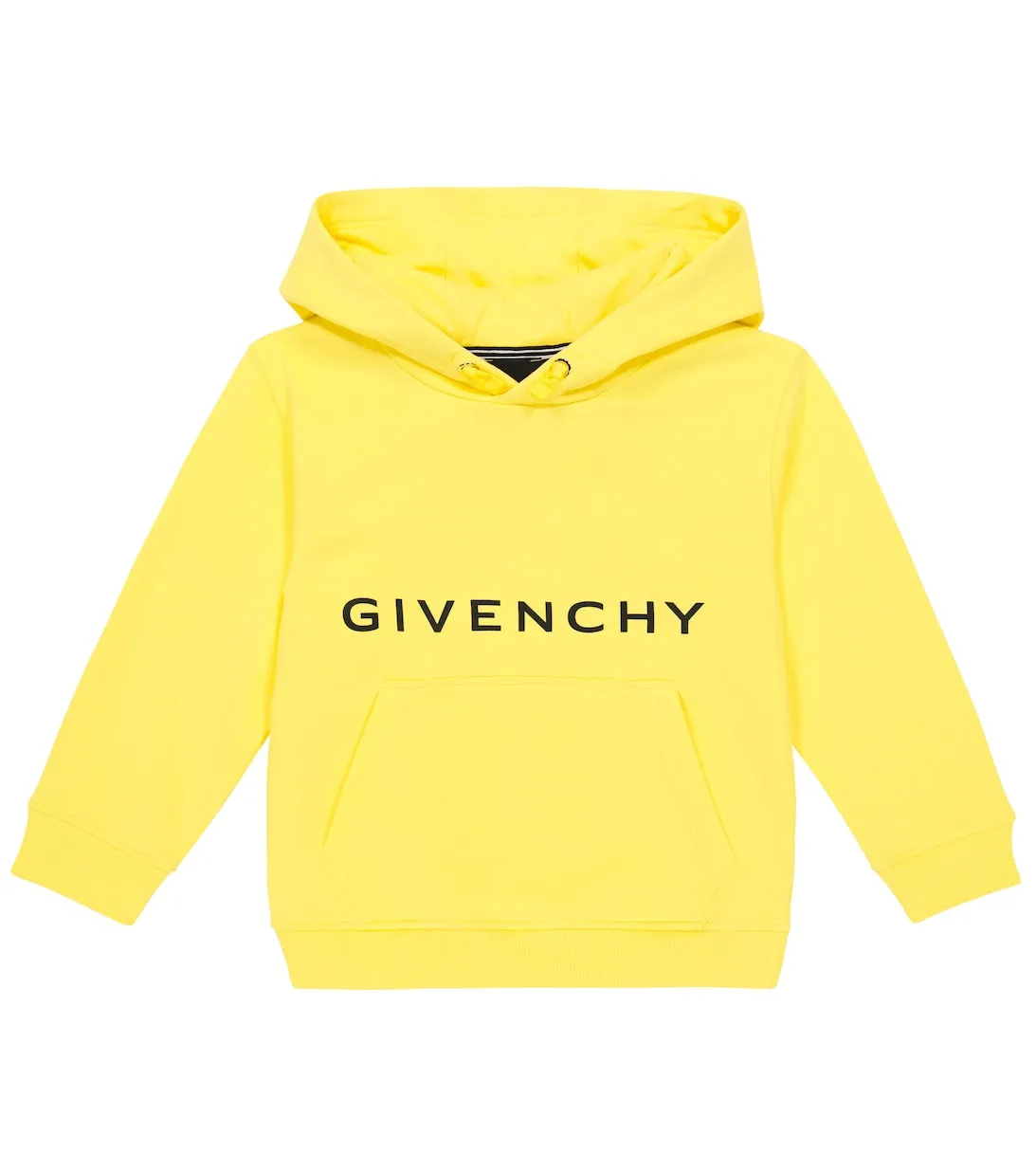 Givenchy Kids Logo Cotton Blend Hoodie, Yellow