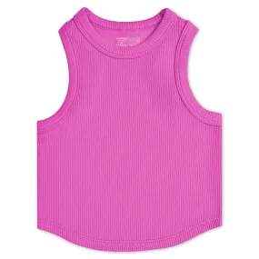 Iscream Cropped Ribbed Racerback Tank Top - Pretty Pink