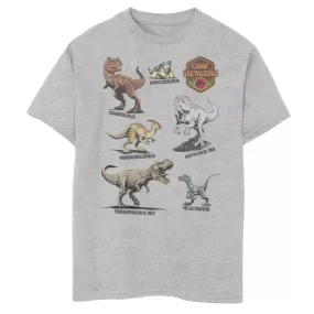 Jurassic World Cretaceous Dinosaur Camp Graphic T-Shirt for Boys 8-20 Jurassic World