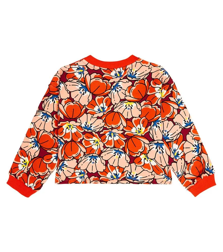 Kenzo cotton sweatshirt with floral print, multicolor