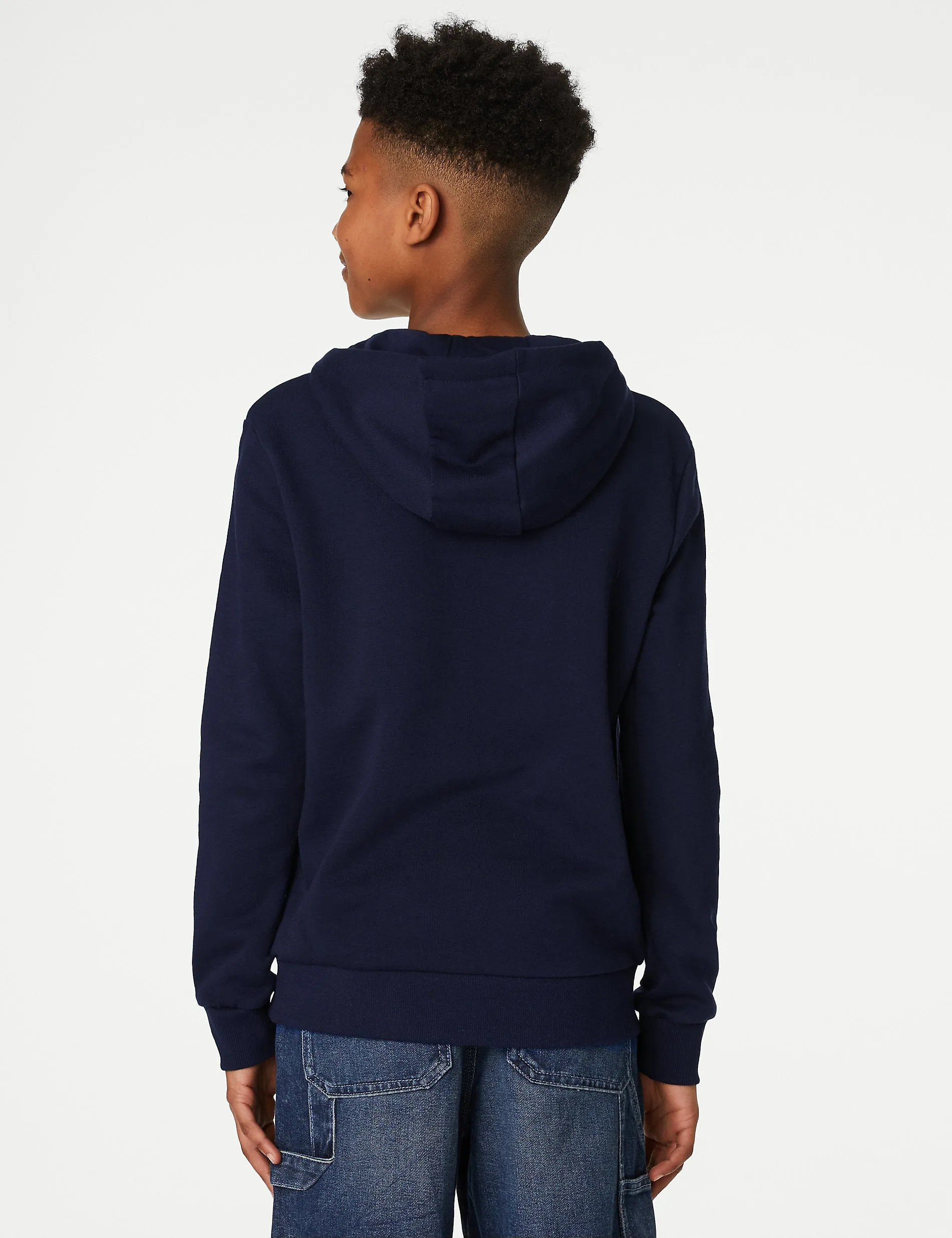 Marks & Spencer Unisex Cotton Hoodie (6-16yrs) Navy