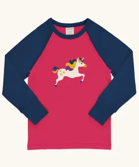 Maxomorra Unicorn Raglan Long Sleeve Top