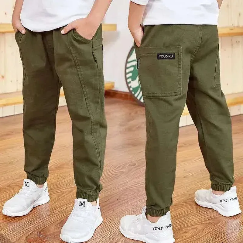 Middle and Large Children Cotton Boys Pants 2024 Spring and Autumn Sports Trousers New Children's Casual Overalls for